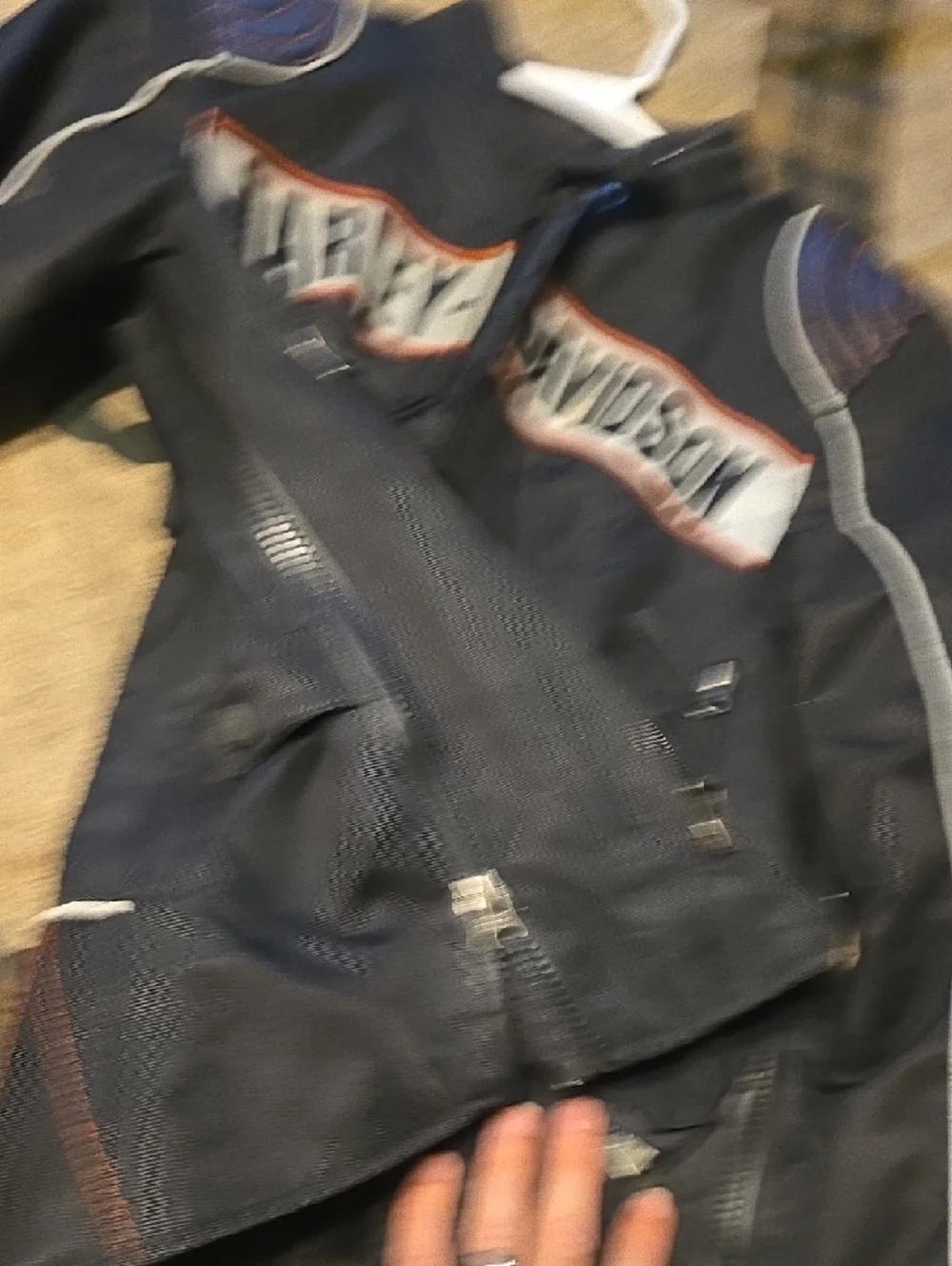 Harley-Davidson Black Jacket with White and Orange Accents Brand New Windproof - Picture 4 of 9